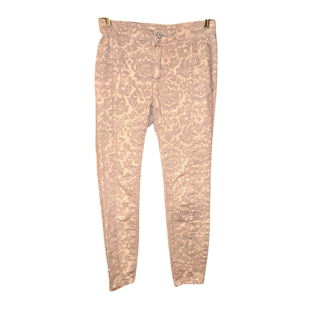 Anthropologie Pilcro High Rise Denim‎ Legging Floral Print 26P Pink Stretch